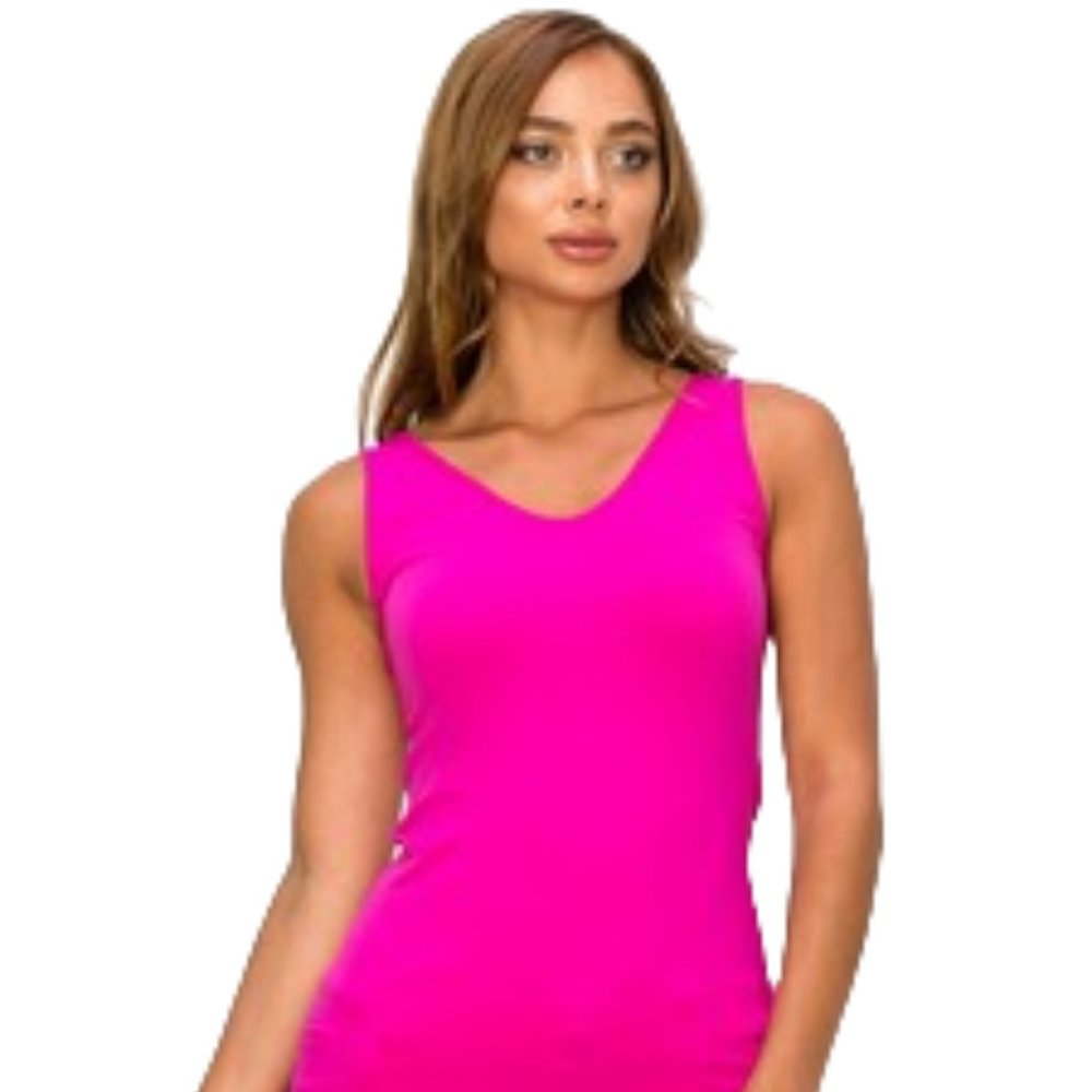 Seamless Reversible Tank Top - One Size Light Violet Rose